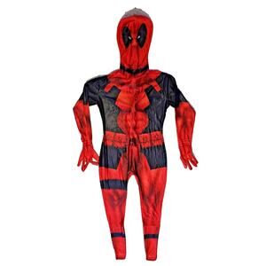 Marvel Deadpool Red Muscle Costume XLarge Adult‎ Jumpsuit Halloween Tight Fit
